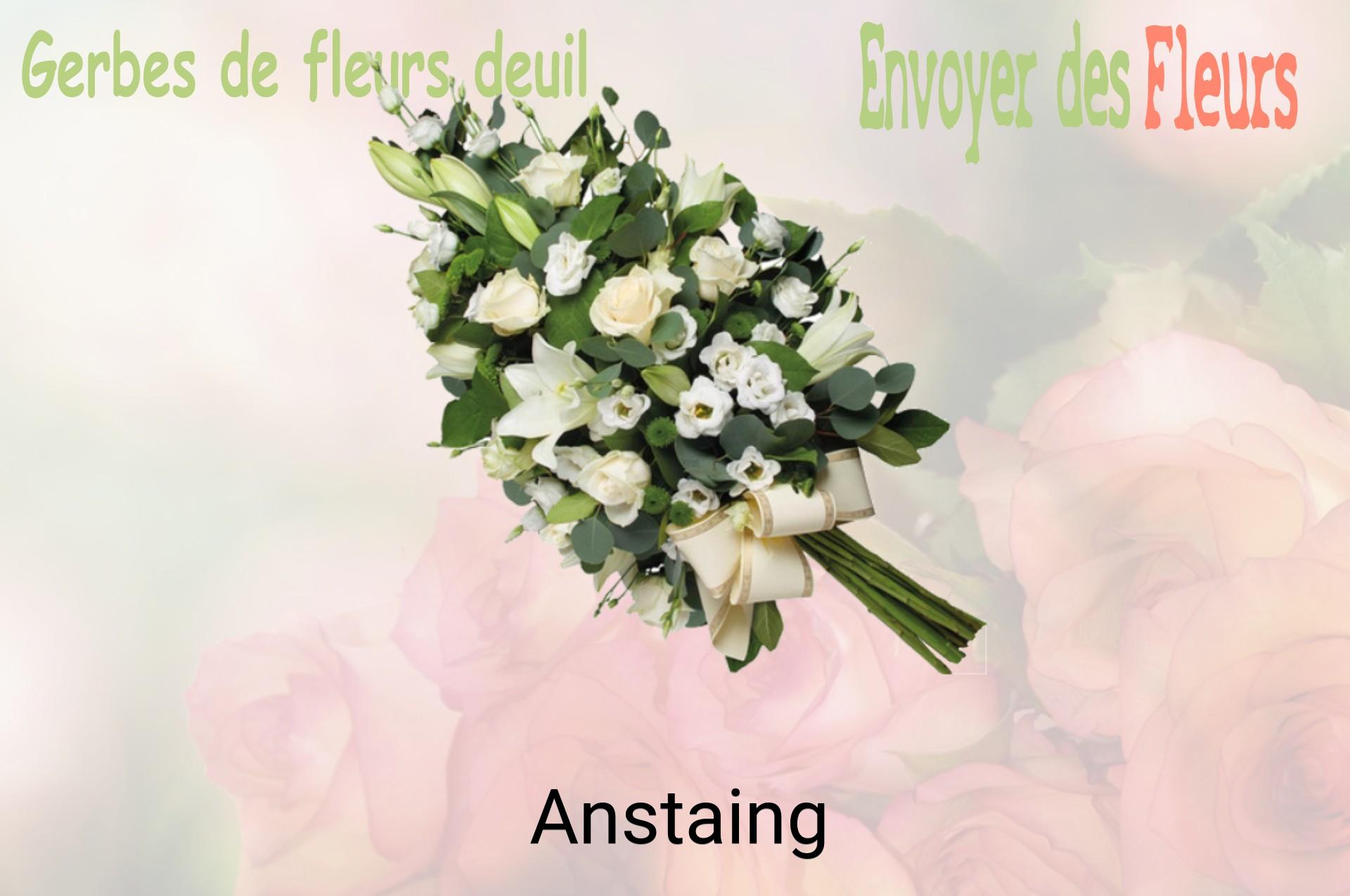 Gerbe de fleurs de deuil livrée à Anstaing